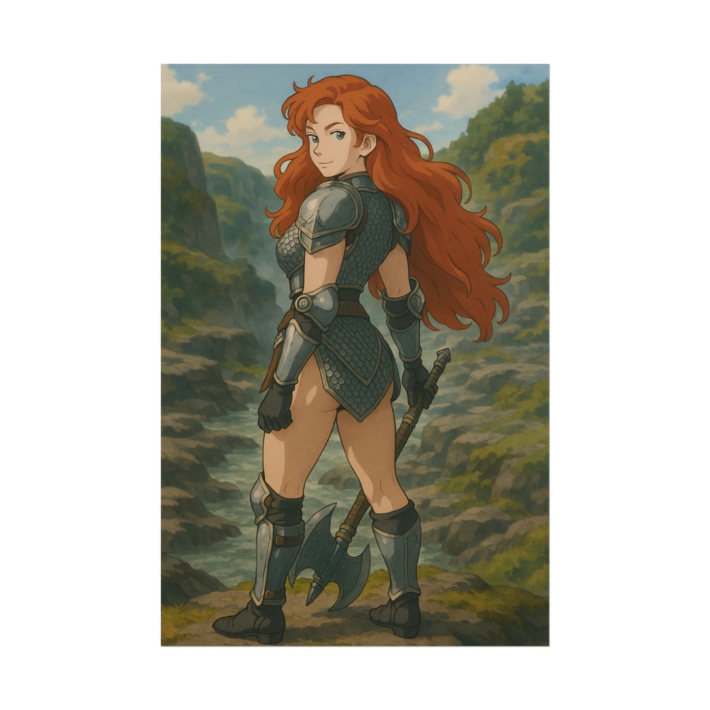 Loco Fits Anime Girls 'Firey Warrior' Poster