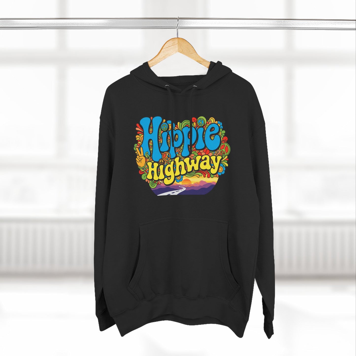 "Hippie Highway" Open Mind Open Road Fleece Hoodie