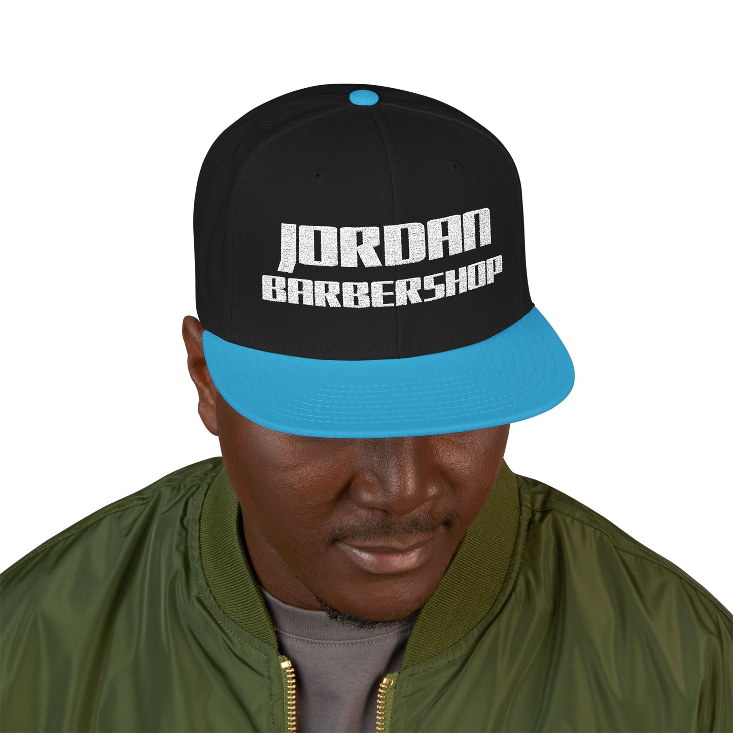 Jordan Barbershop White Text Snapback