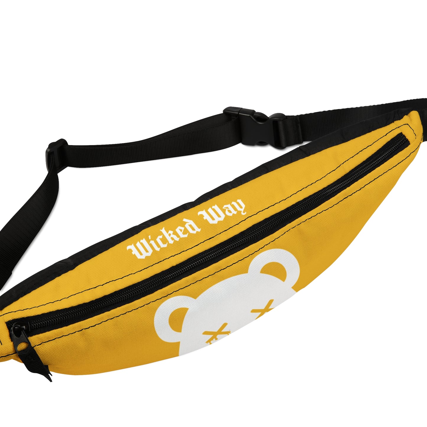 Yellow w/ White Logo "Wicked Way" Dead Bear Head Fanny Pack