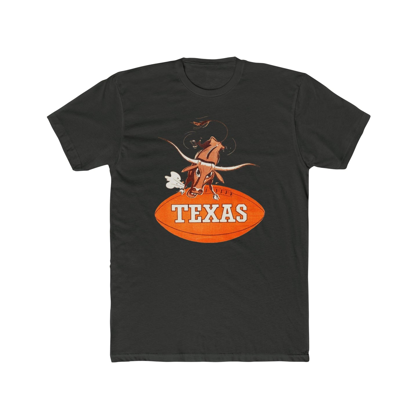 'Texas Longhorn Bevo Football' Cotton Crew Tee