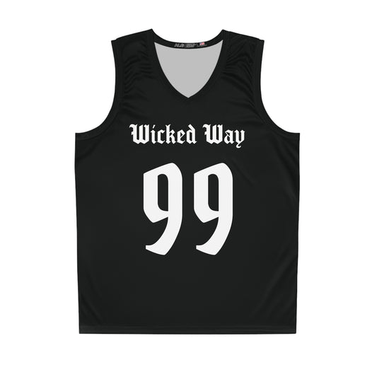 Black & White "Wicked Way" #99 Basketball Jersey