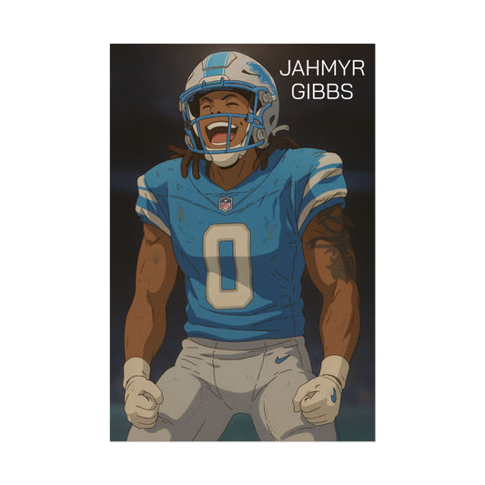 Loco Fits Anime Football 'Jahmyr Gibbs' Poster