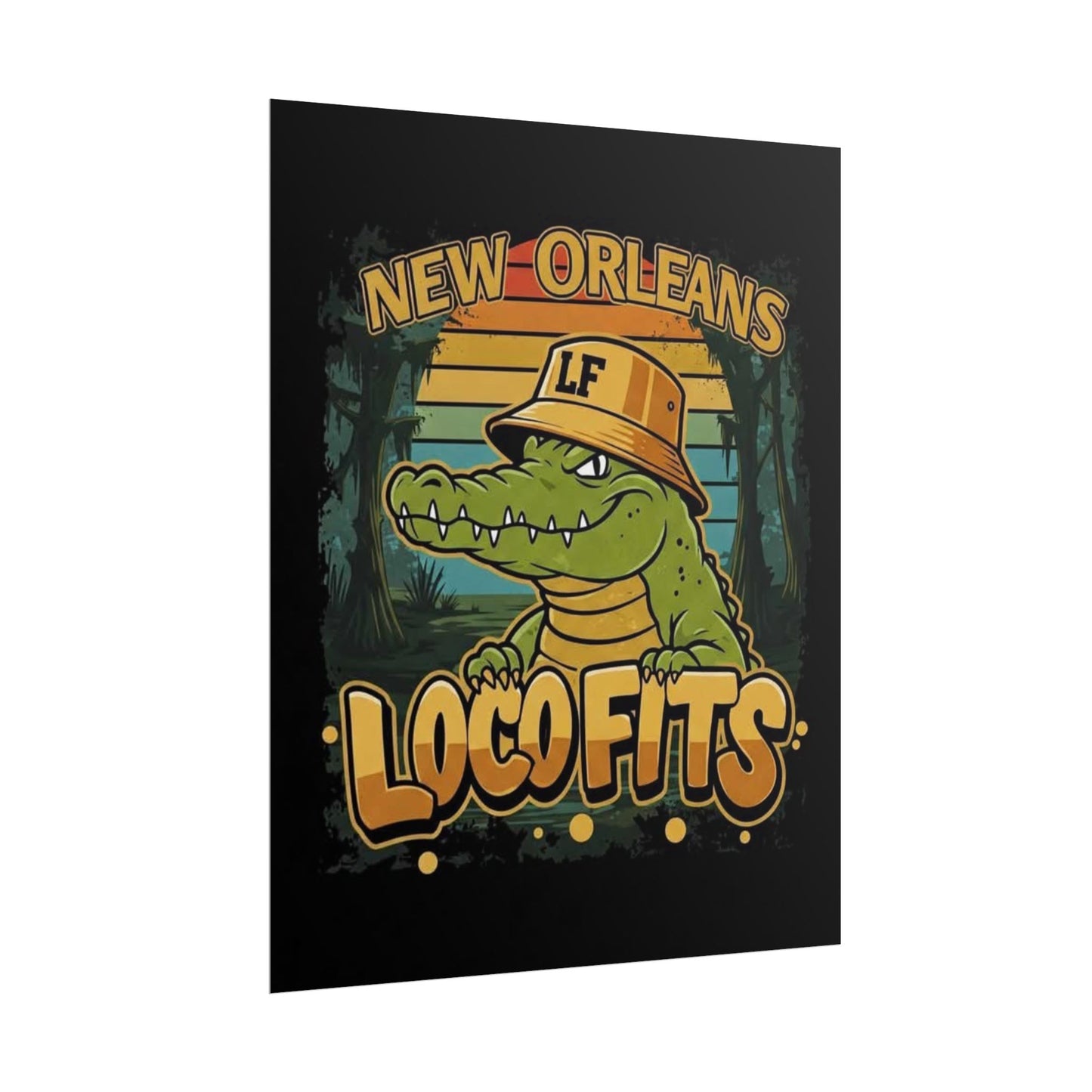 New Orleans Loco Fits Gator Wall Art Poster - Loco Fits Design