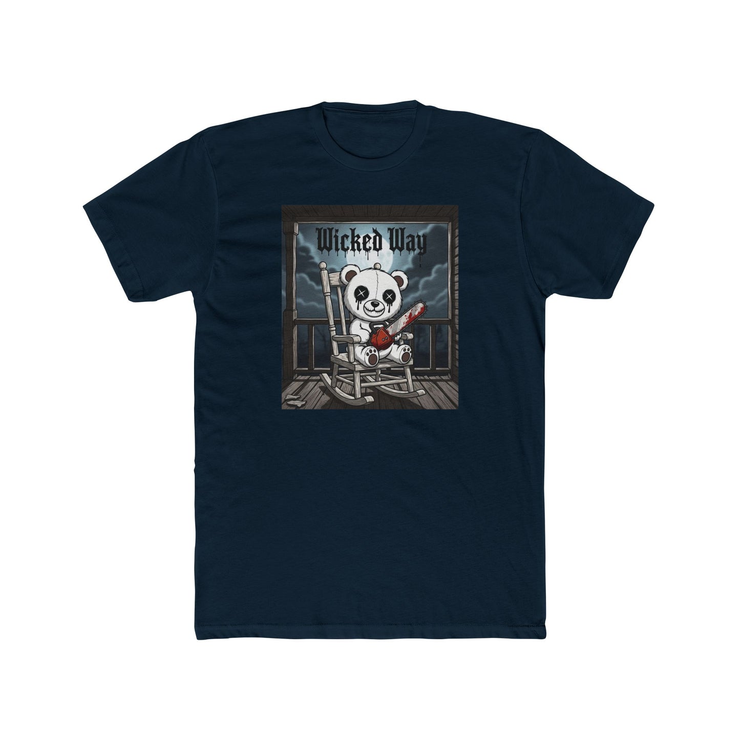 "Wicked Way" Chainsaw Deady Bear on Porch Graphic T-Shirt