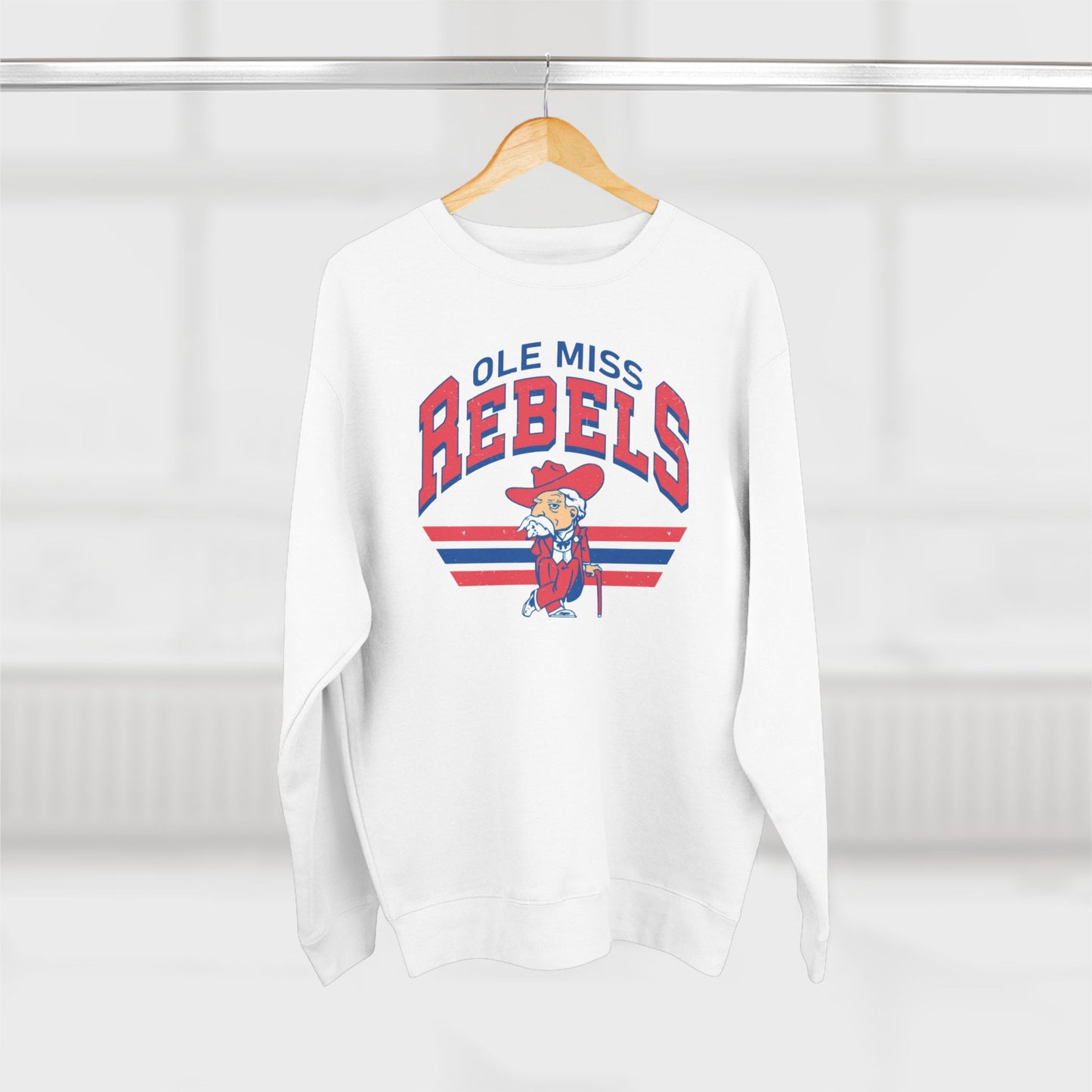 'Ole Miss Rebels Colonel Reb' Cotton Crewneck Sweatshirt