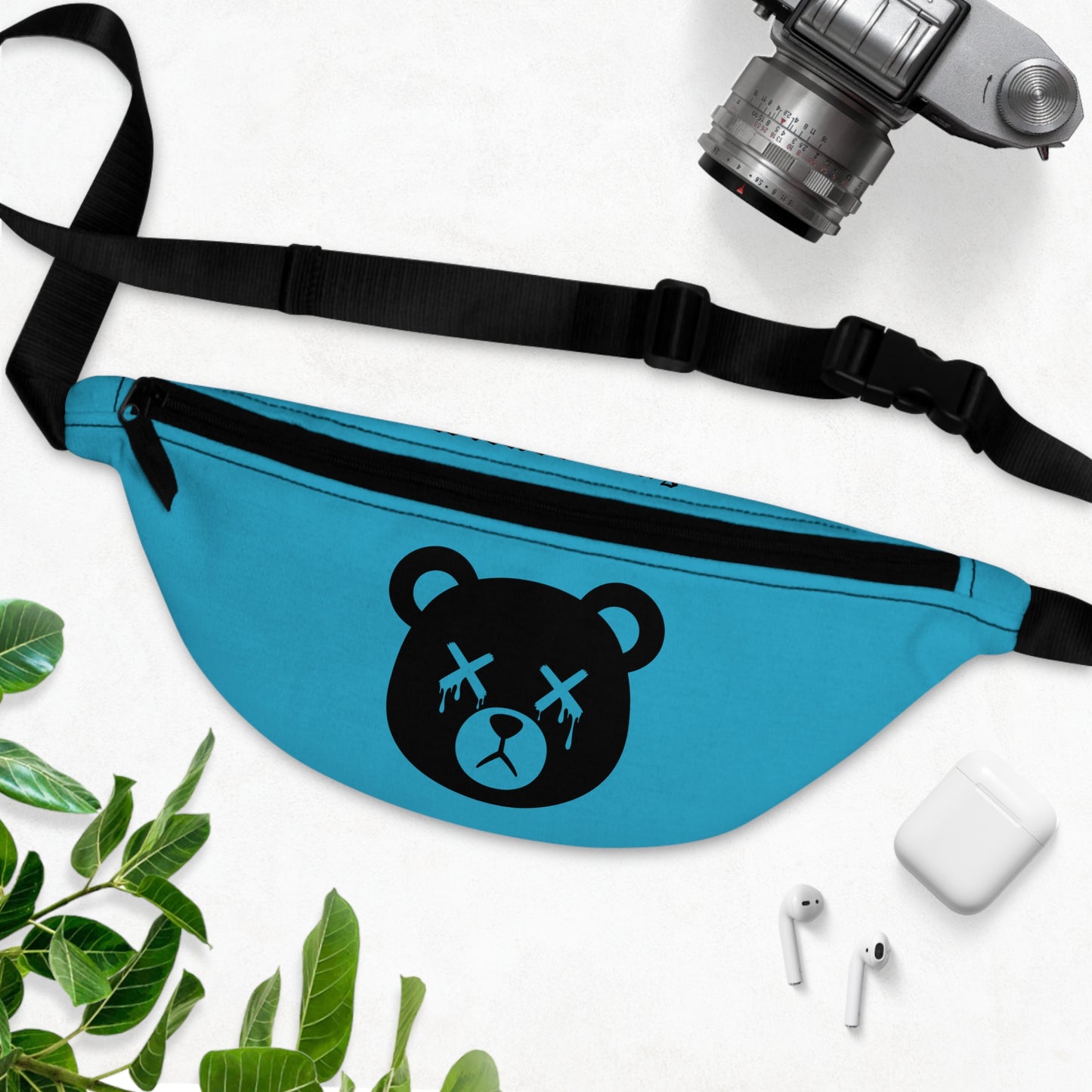 Teal  "Wicked Way" Dead Bear Head Fanny Pack