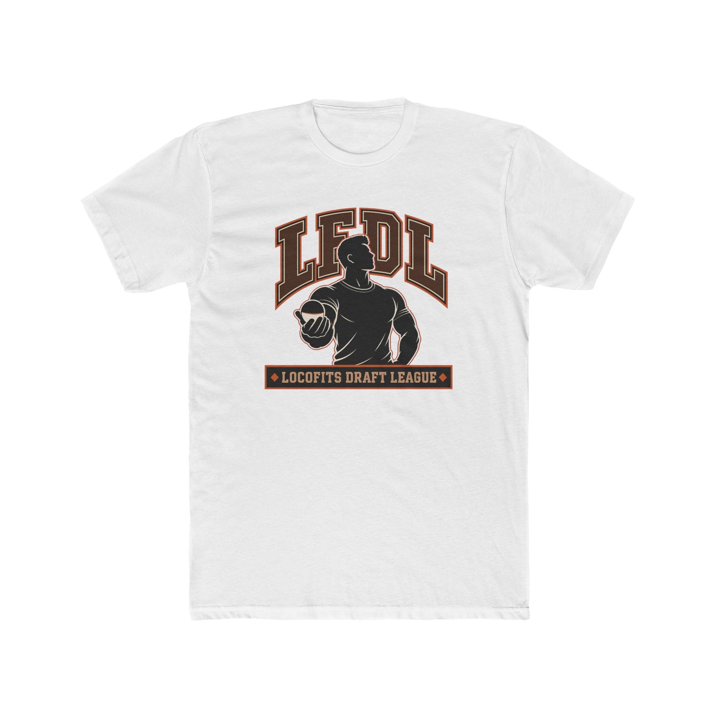 LocoFits Draft League TEN Portrait Silhouette Logo Cotton Crew Tee
