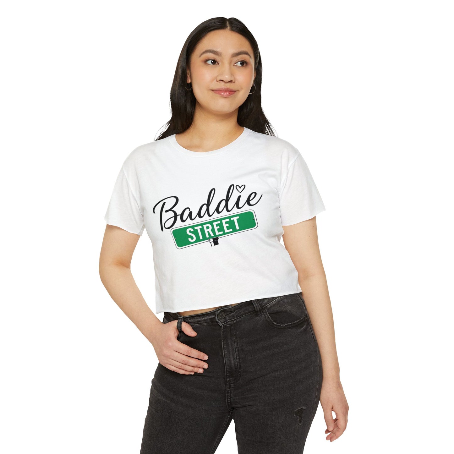 "Baddie Street" Street Sign Logo Woman's Crop Top