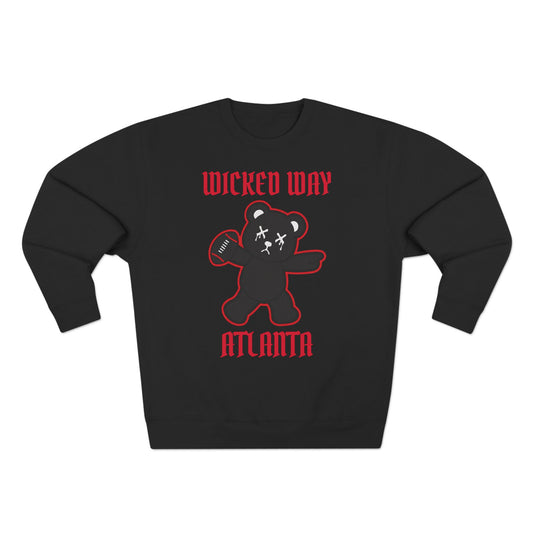 "Wicked Way" Deady Bear Football Atlanta V2 Crewneck Sweatshirt