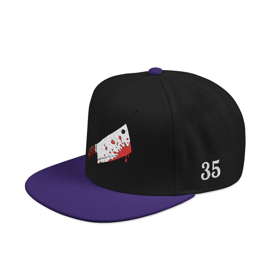 Black & Purple "Wicked Way" #35 Butcher Knife Alt. Snapback Hat