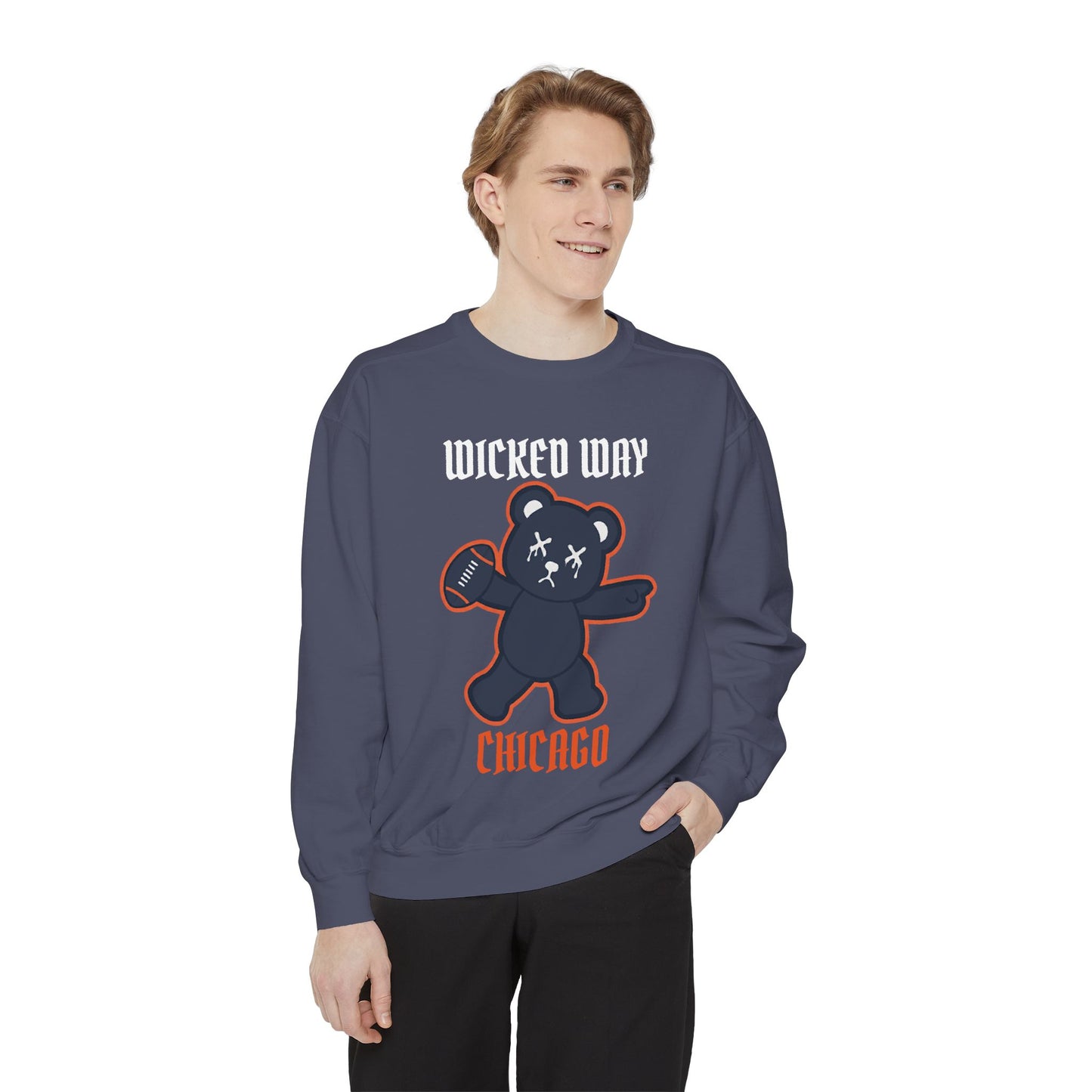 "Wicked Way" Chicago Deady Bear Football Dyed Sweatshirt