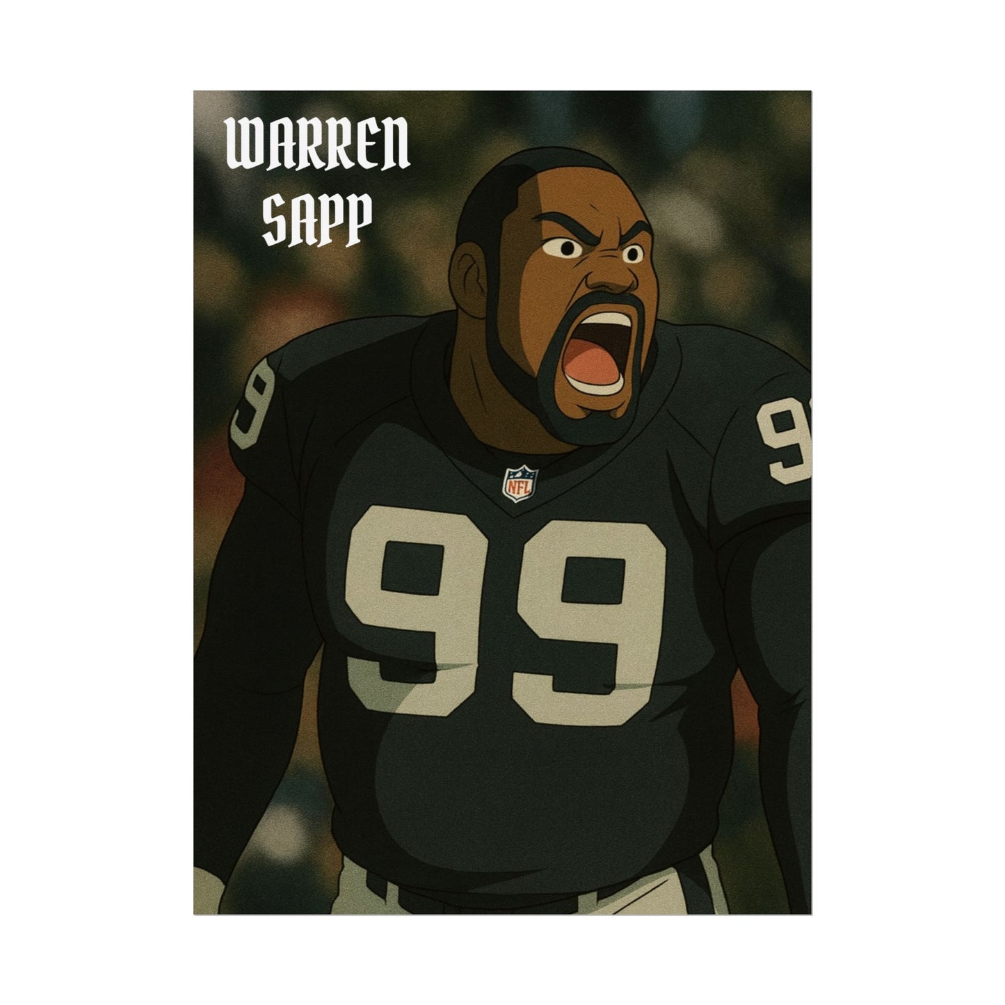 Loco Fits Anime Football 'Warren Sapp' Poster
