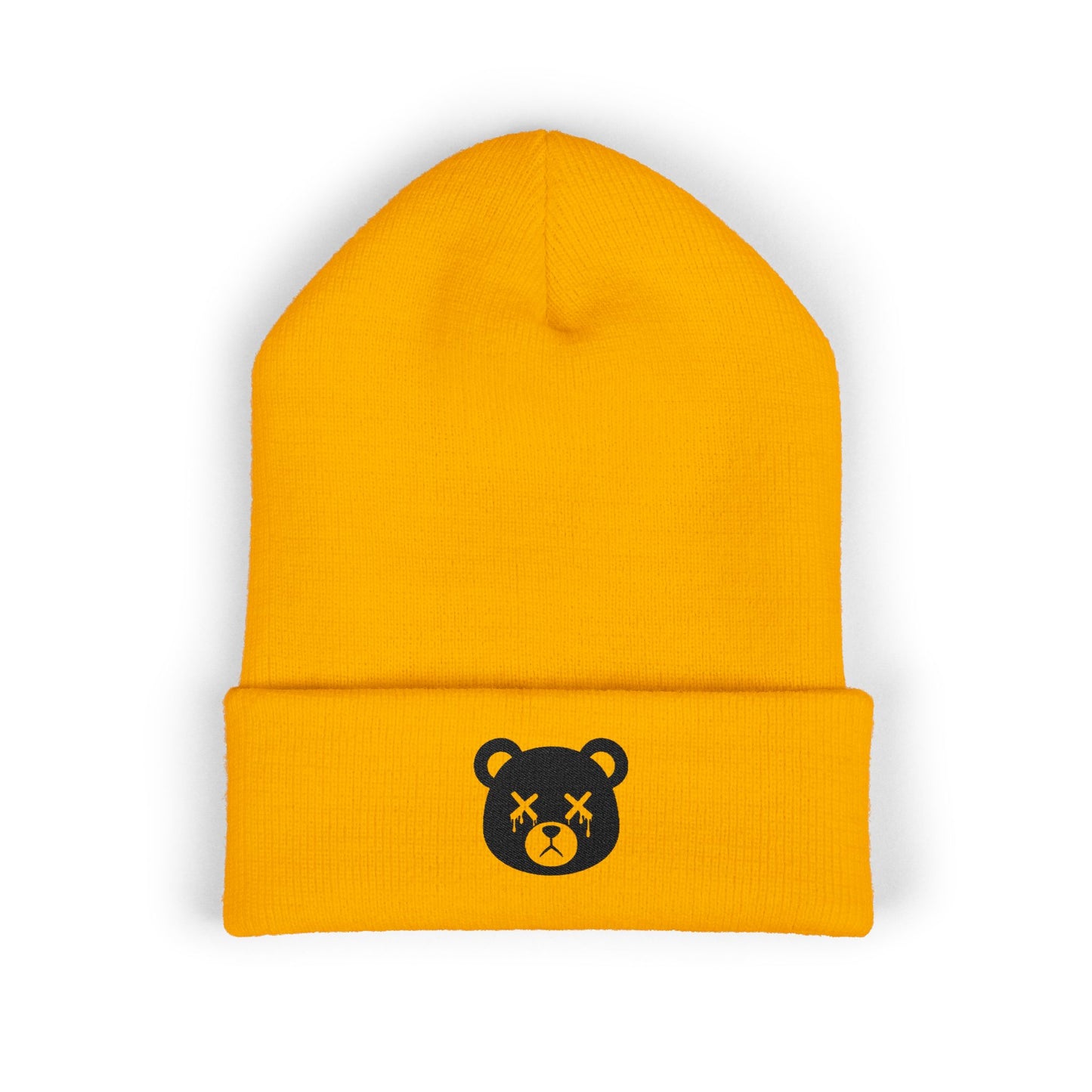 "Wicked Way" Dead Bear Head Black Embroidered Beanie (Multi Color Options)