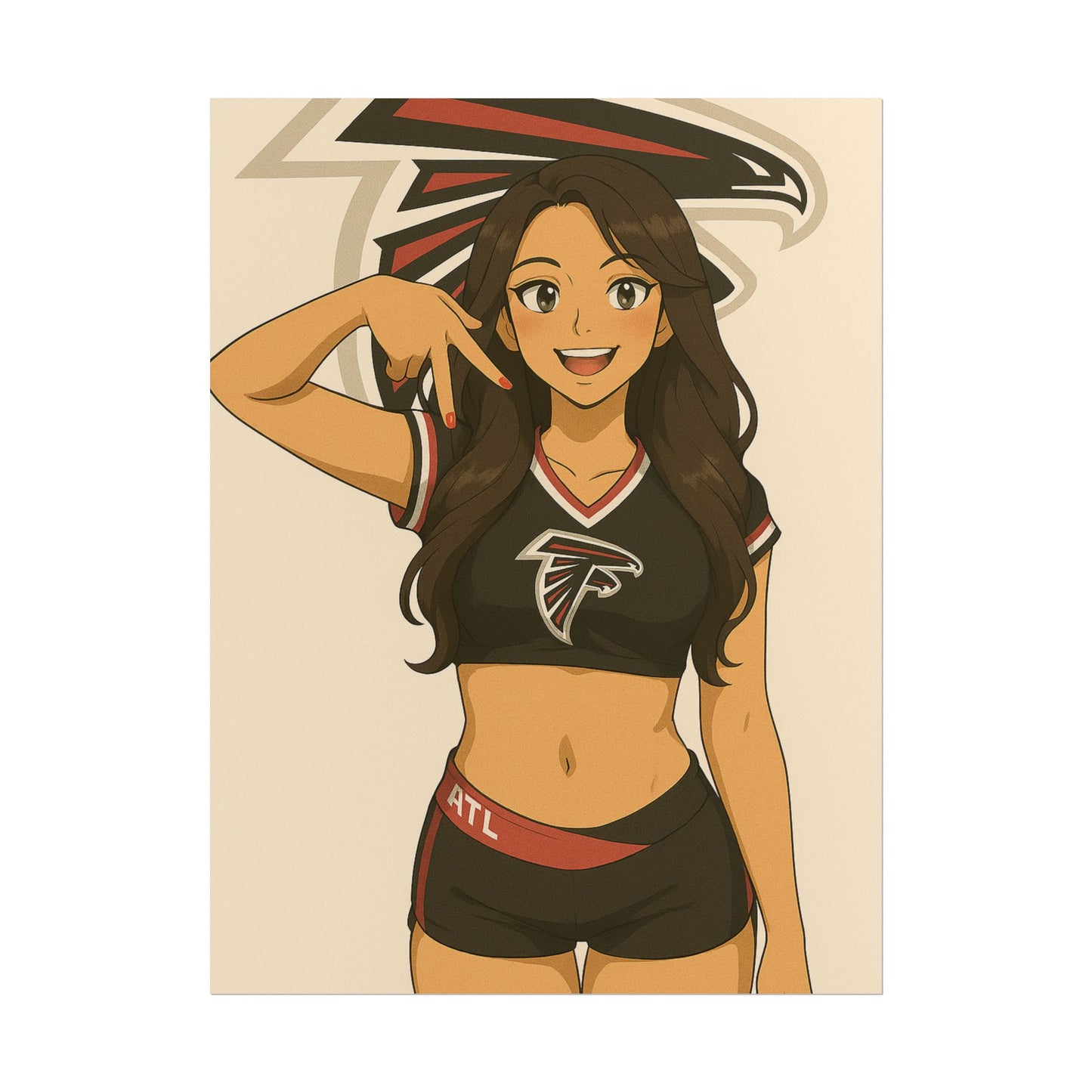 Loco Fits Anime Girls 'Falcons Cheerleader A-Town' Poster