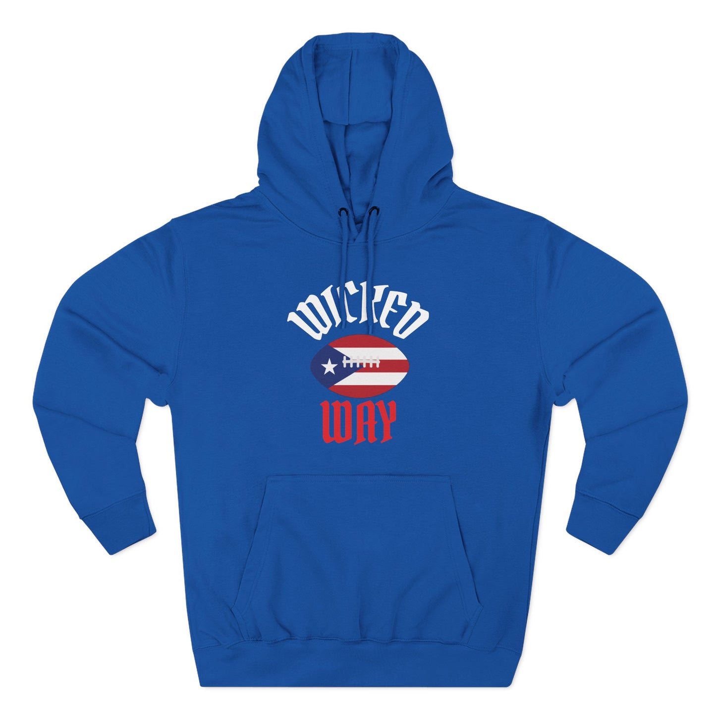 Nation P.R. "Wicked Way" Deady Bear Football Blue, White, & Red Fleece Hoodie