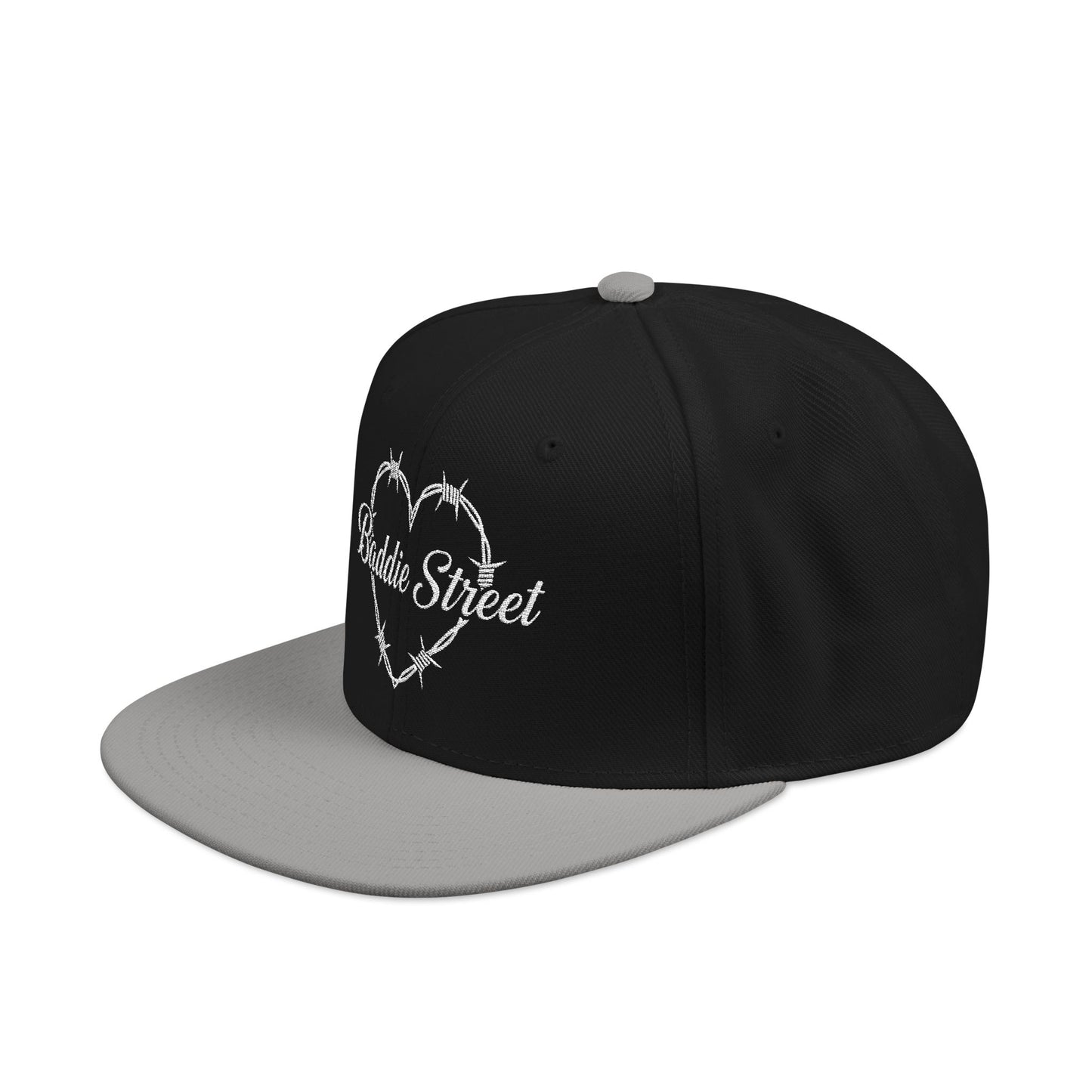"Baddie Street" Heart of Barbed Wire Script Snapback Hat