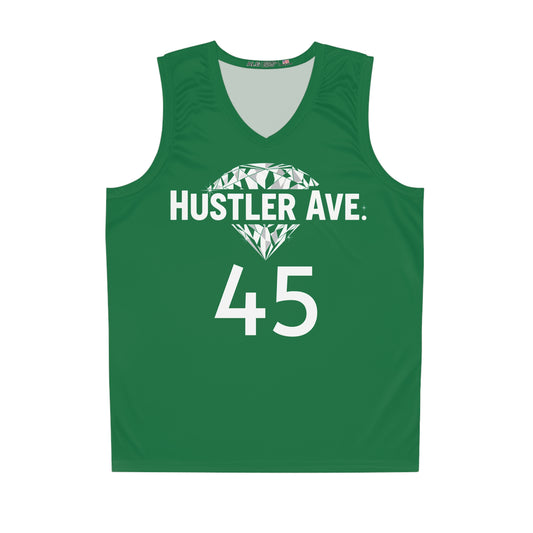 Green "Hustler Ave" #45 Diamond Status Alt. Basketball Jersey