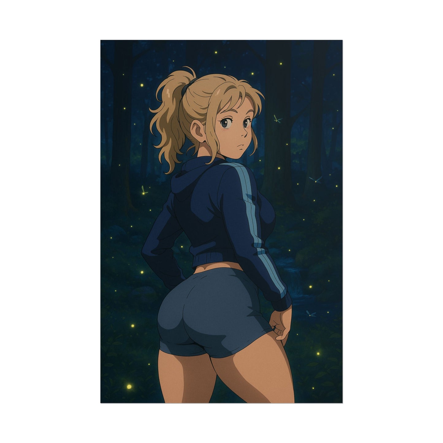 Loco Fits Anime Girls 'Nighttime Firefly Forrest' Poster