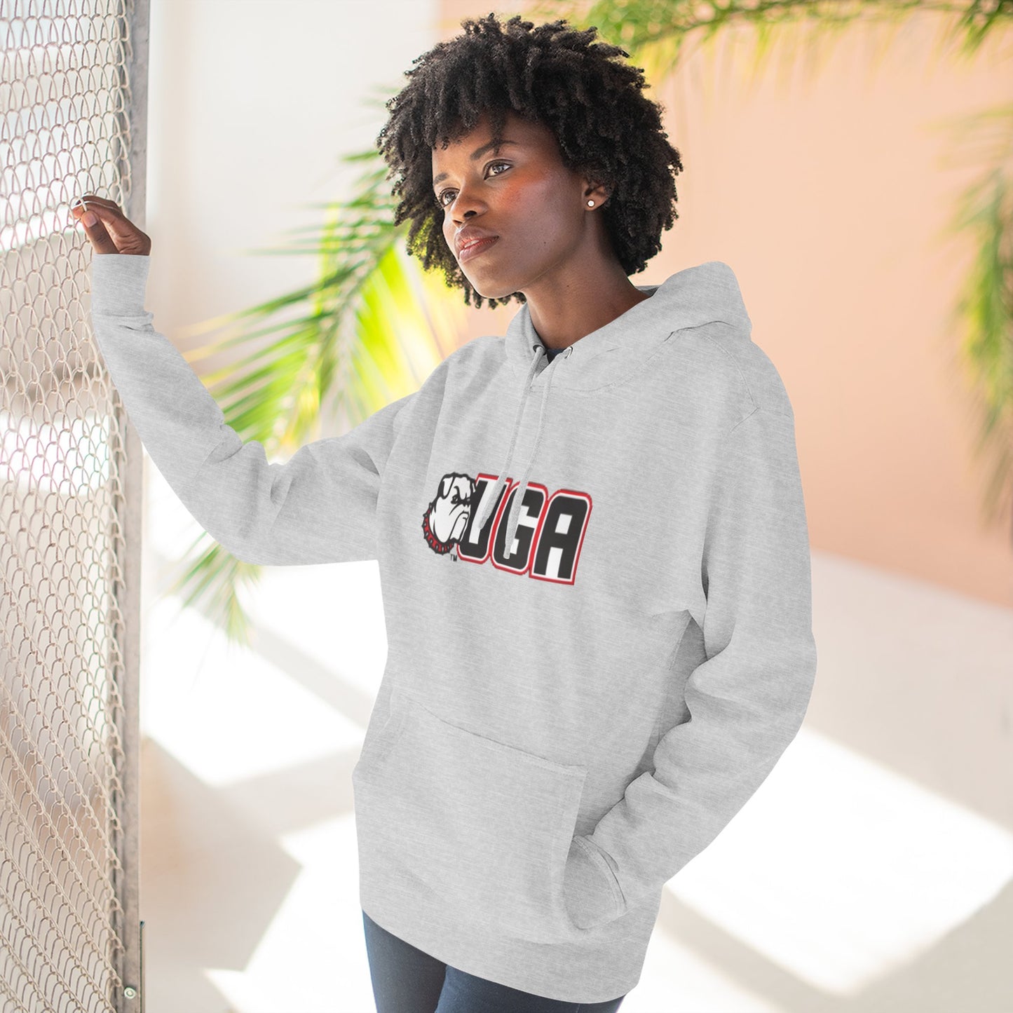 'UGA' Three-Panel Fleece Hoodie