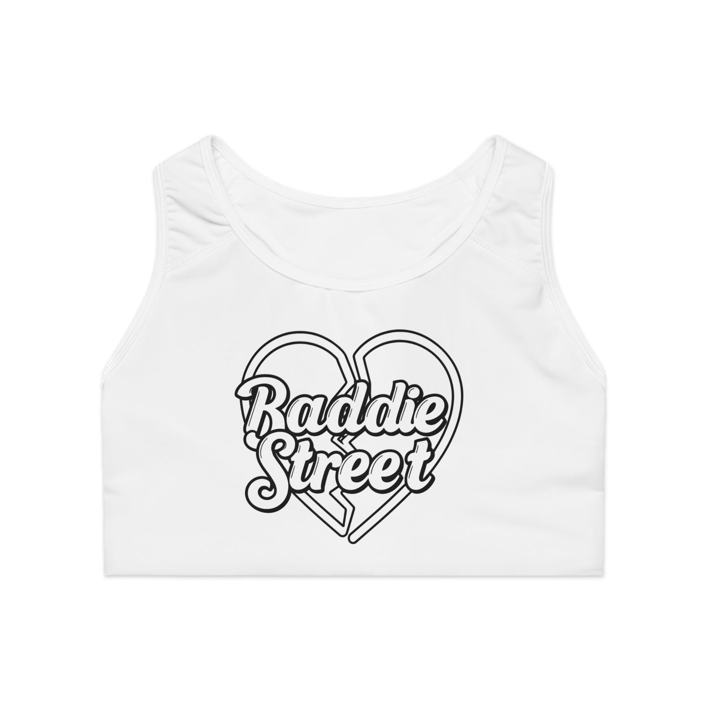 "Baddie Street" Broken Heart Sports Bra Active Fitness Wear