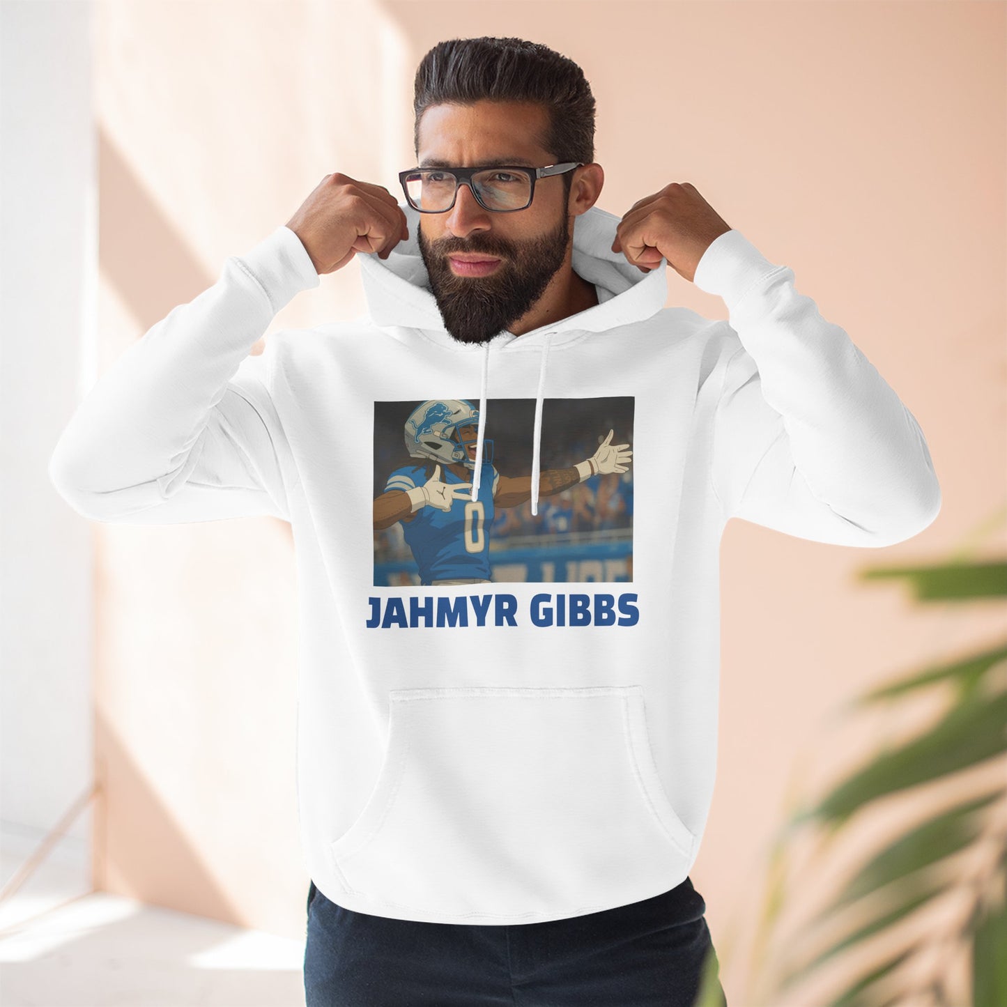 Anime Football 'Jahmyr Gibbs' Three-Panel Fleece Hoodie