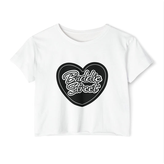 "Baddie Street" Full Heart V2 Logo Woman's Crop Top