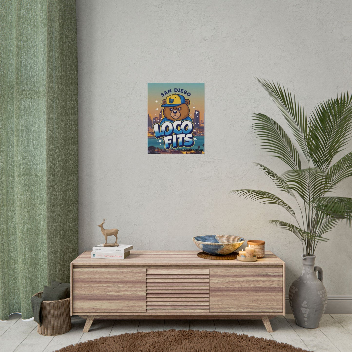 San Diego Loco Fits Bear Poster - Fun & Vibrant Wall Art
