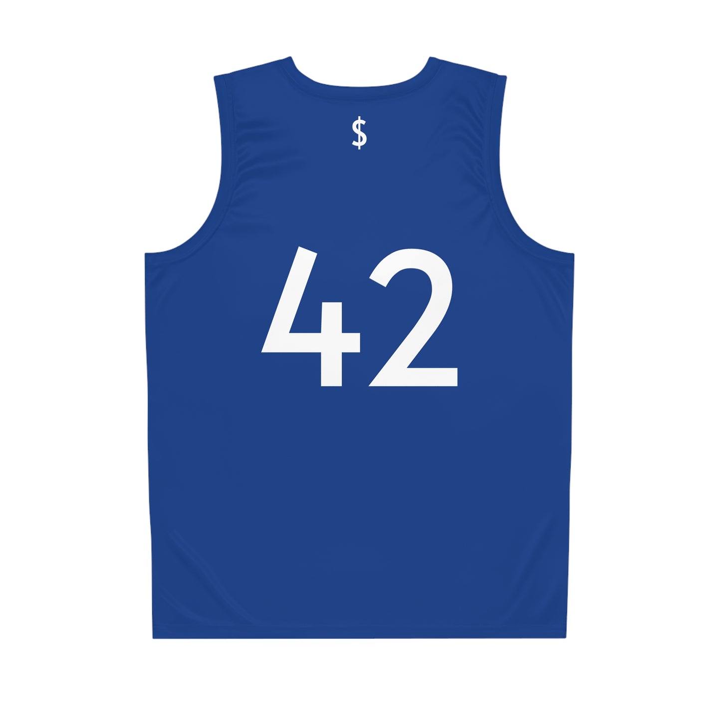 Blue "Hustler Ave" #42 Avalanche Motion Alt. Basketball Jersey