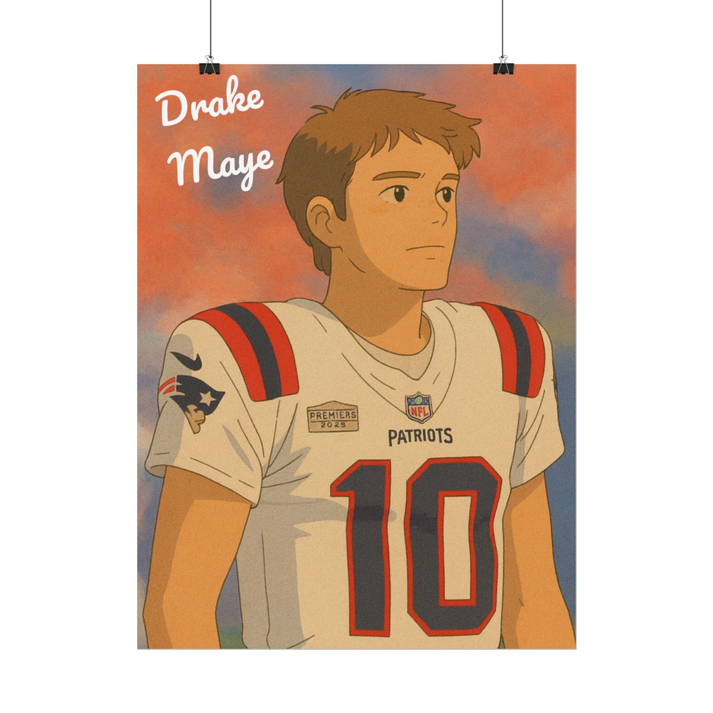 Loco Fits Anime Football 'Drake Maye' Poster