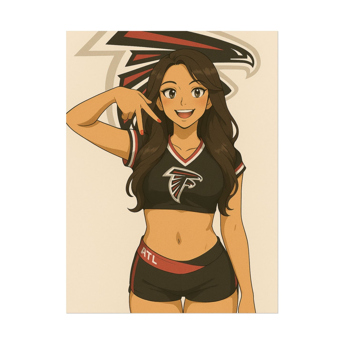 Loco Fits Anime Girls 'Falcons Cheerleader A-Town' Poster