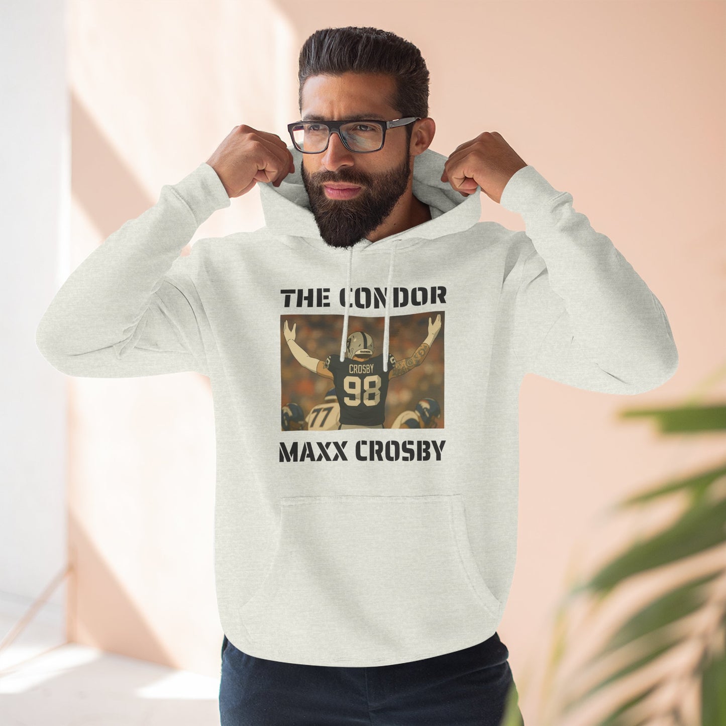 Anime Football 'The Condor Maxx Crosby' Three-Panel Fleece Hoodie