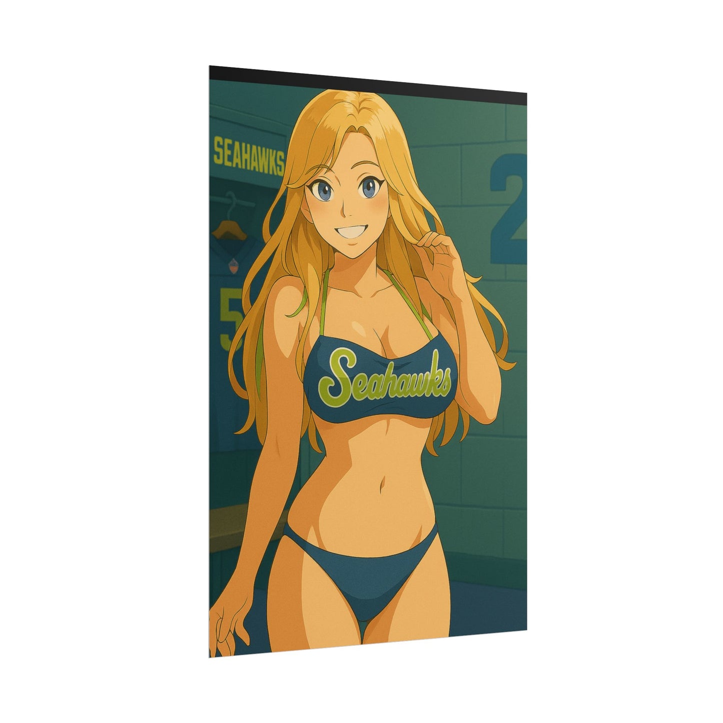 Loco Fits Anime Girls 'Seahawks Girl Swimsuit 1' Poster