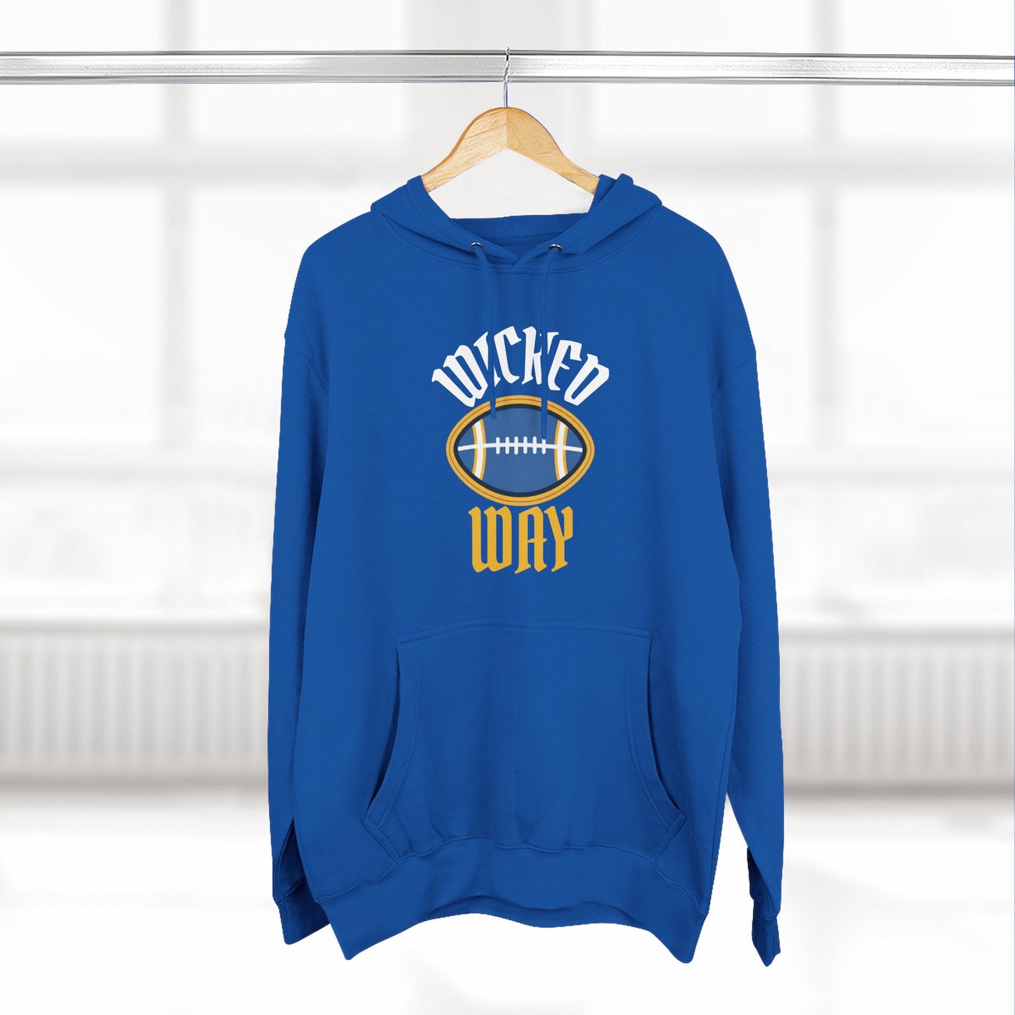 Legends "Wicked Way" Deady Bear Football Blue, White, & Yellow Fleece Hoodie