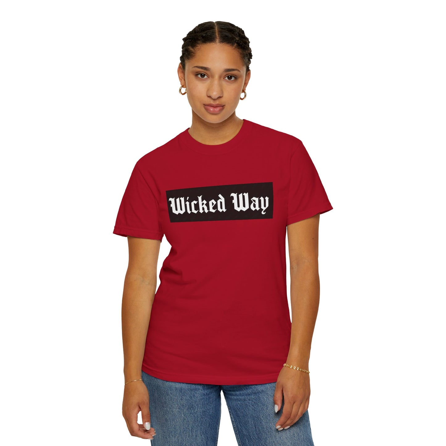 "Wicked Way" Block Gothic Lettering T-shirt