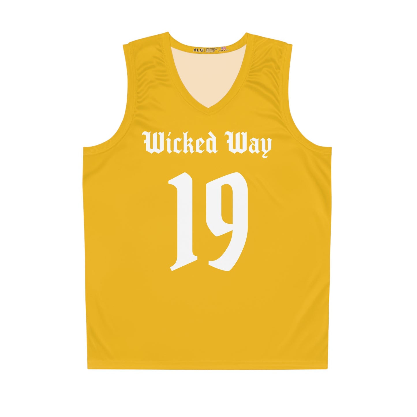 Yellow & White "Wicked Way" #19 Alt. Basketball Jersey