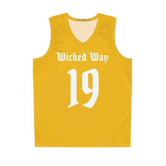 Yellow & White "Wicked Way" #19 Alt. Basketball Jersey