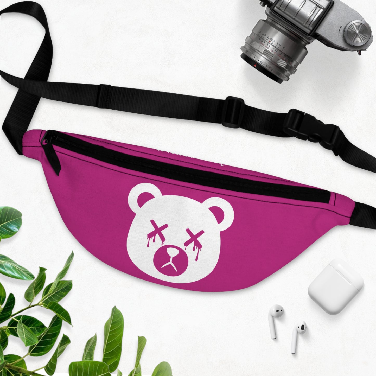 Pink w/ White Logo "Wicked Way" Dead Bear Head Fanny Pack
