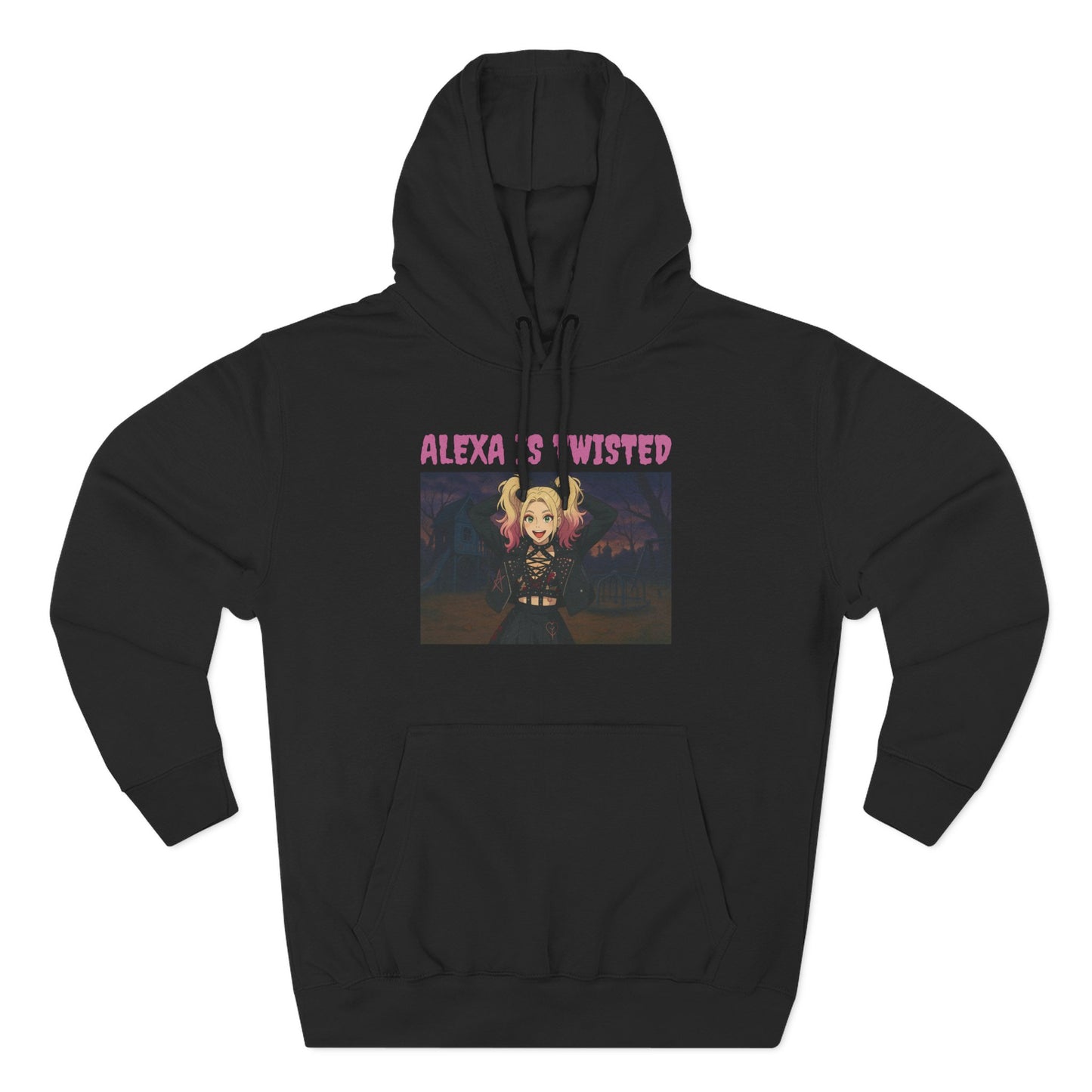 Loco Fits Anime Wrestling 'Alexa is Twisted' Three-Panel Fleece Hoodie