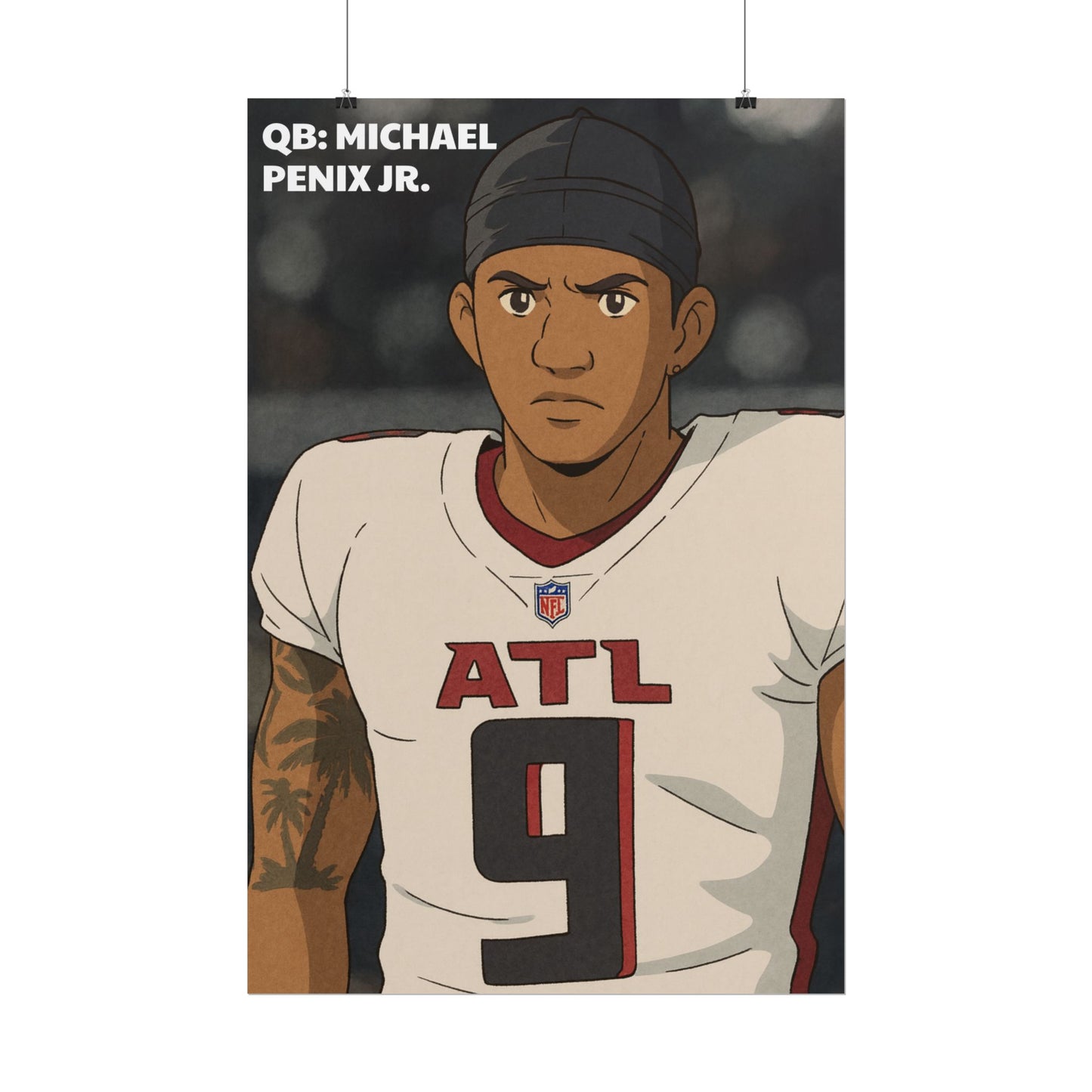 Loco Fits Anime Football 'QB: Michael Penix Jr' Poster