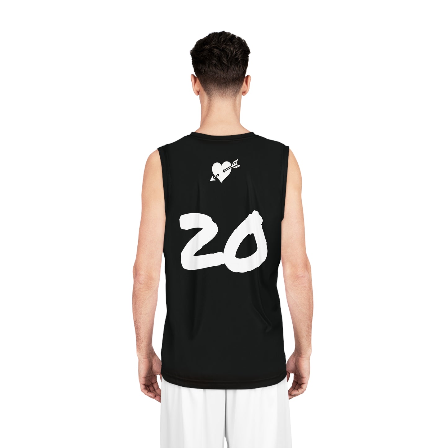 Limited Edition Black & White "Baddie Street" #20 Arrow Heart Alt. Basketball Jersey