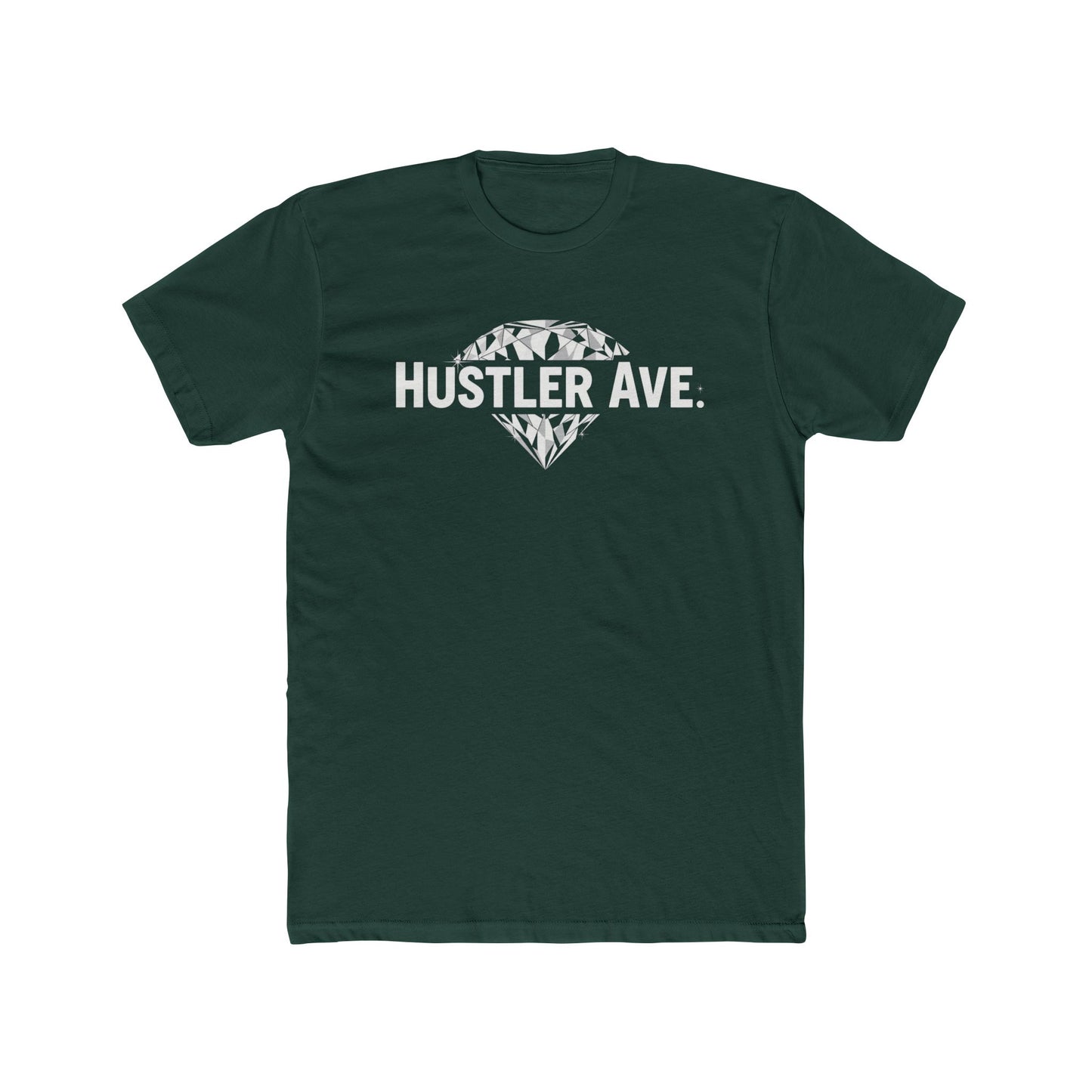 "Hustler Ave" Diamond Status Cotton Crew Tee