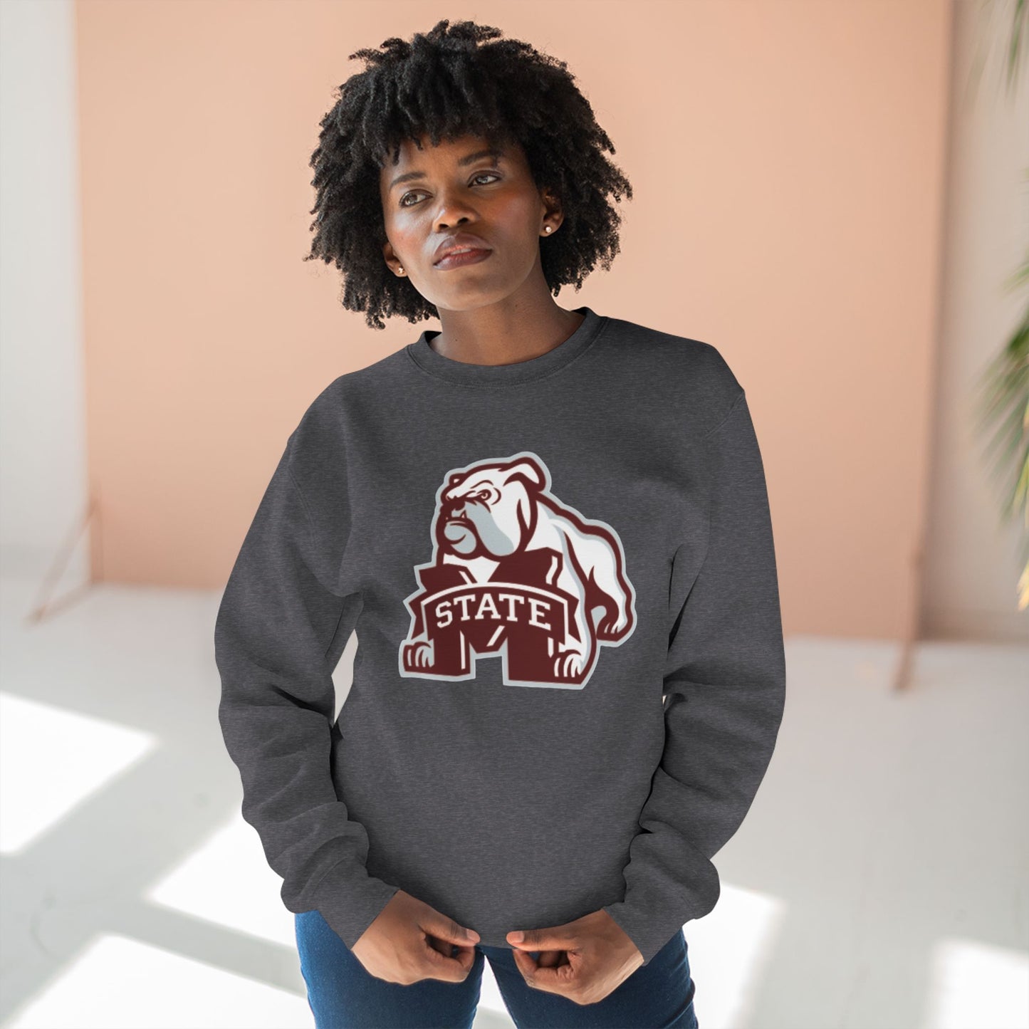 'Mississippi State Bulldog Bully' Cotton Crewneck Sweatshirt