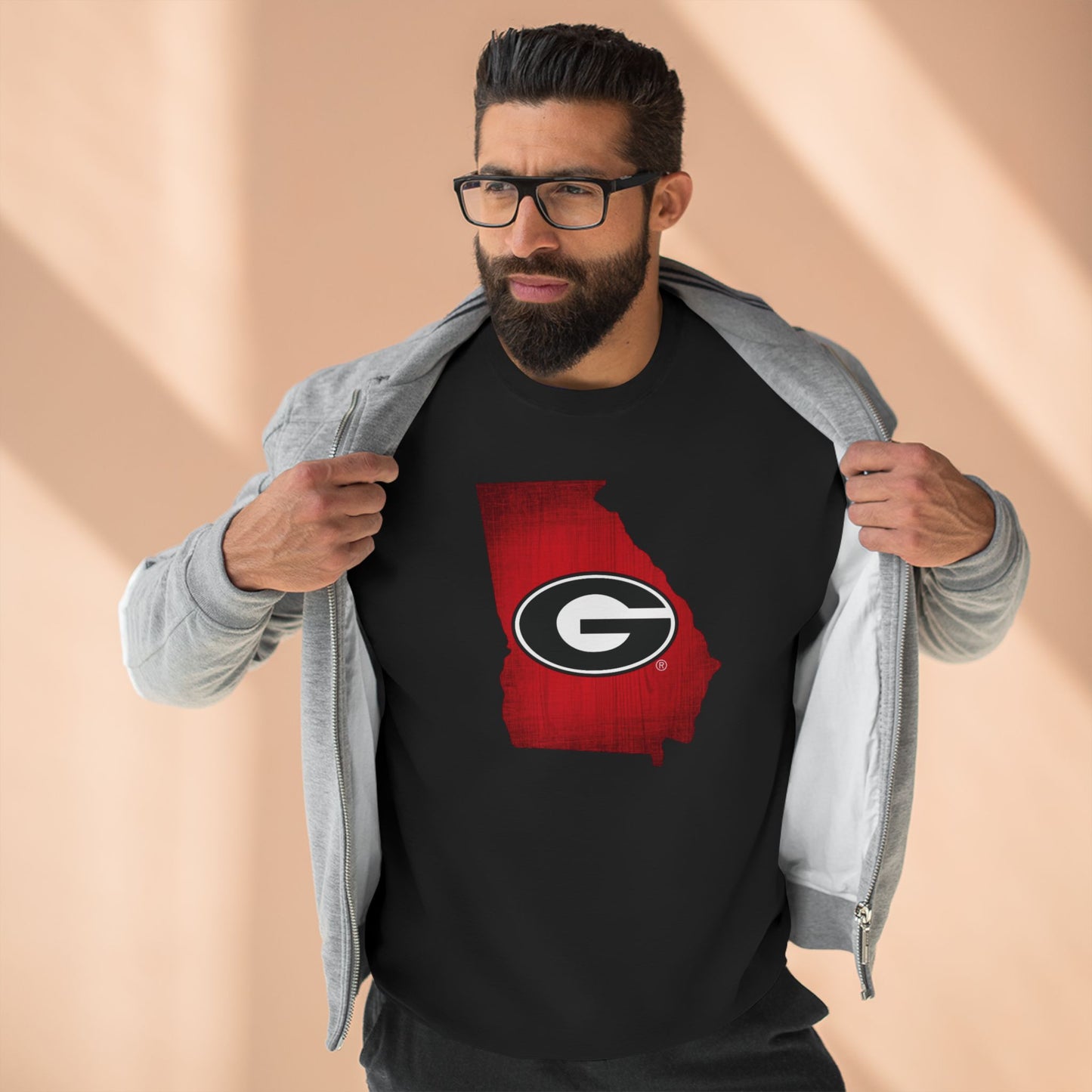 'Georgia Bulldogs State of Georgia' Cotton Crewneck Sweatshirt