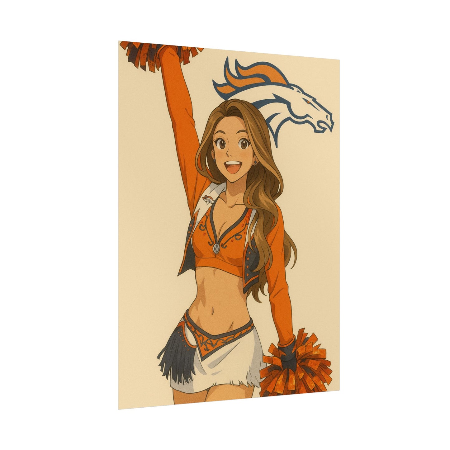 Loco Fits Anime Girls 'Broncos Cheerleader 3' Poster