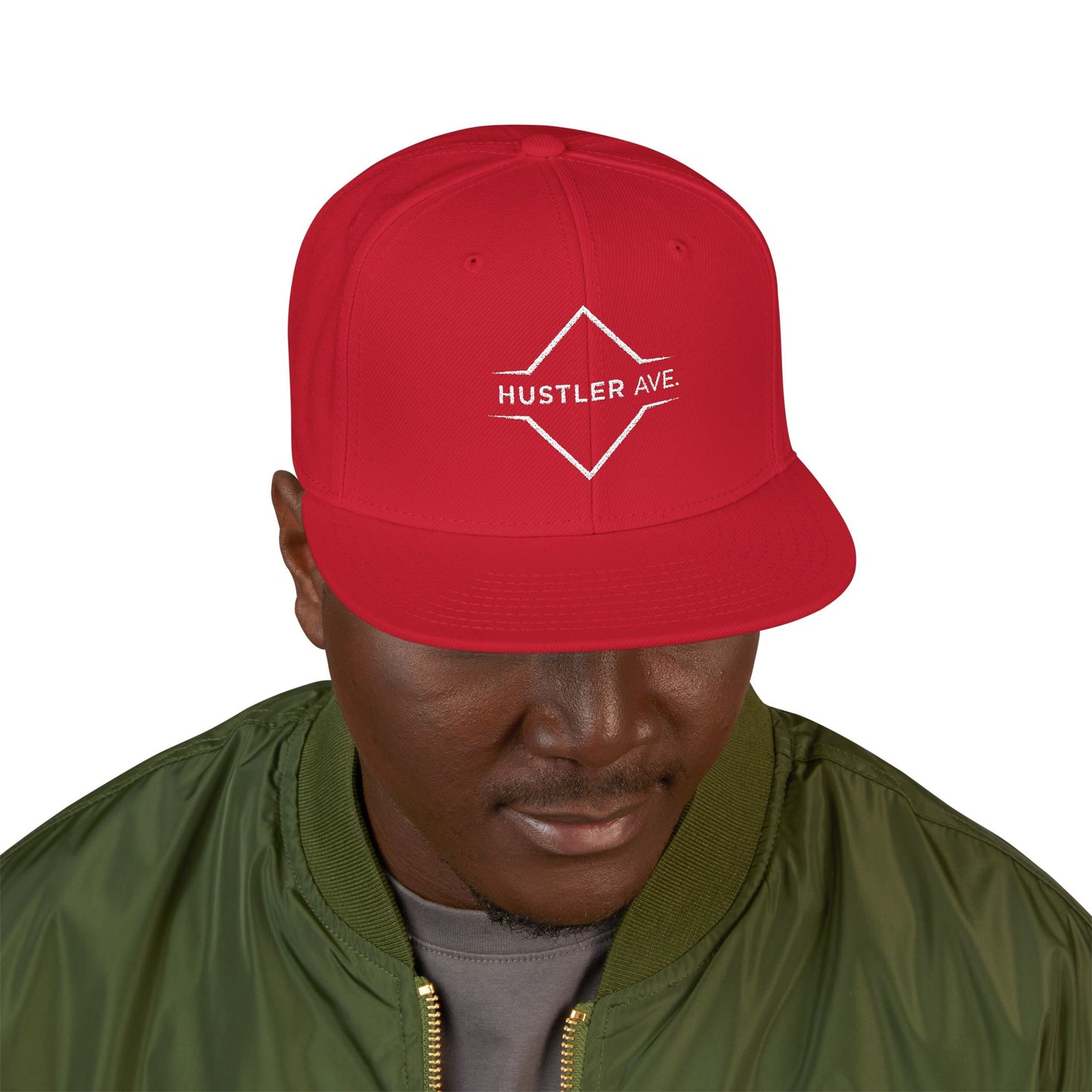 Red "Hustler Ave" #91 Avalanche Motion Snapback Cap