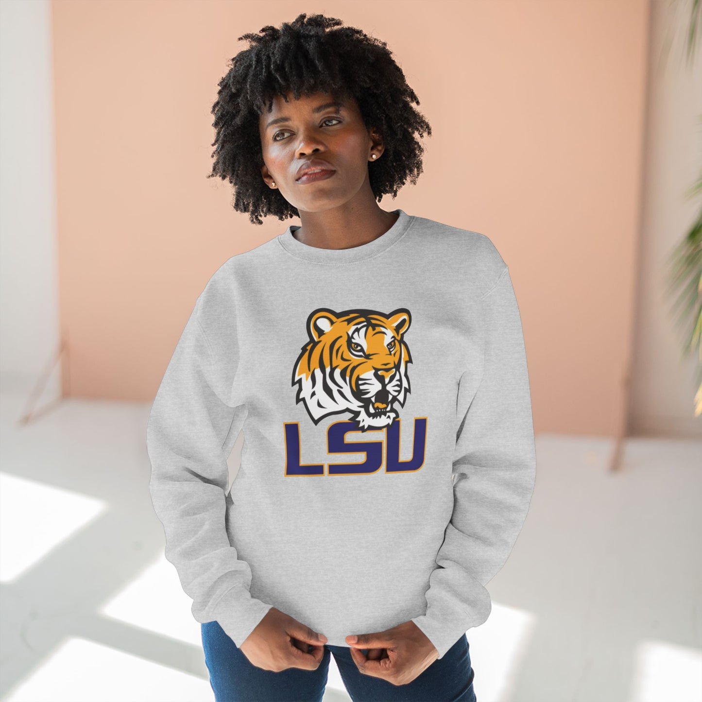 'LSU Tigers Head' Cotton Crewneck Sweatshirt