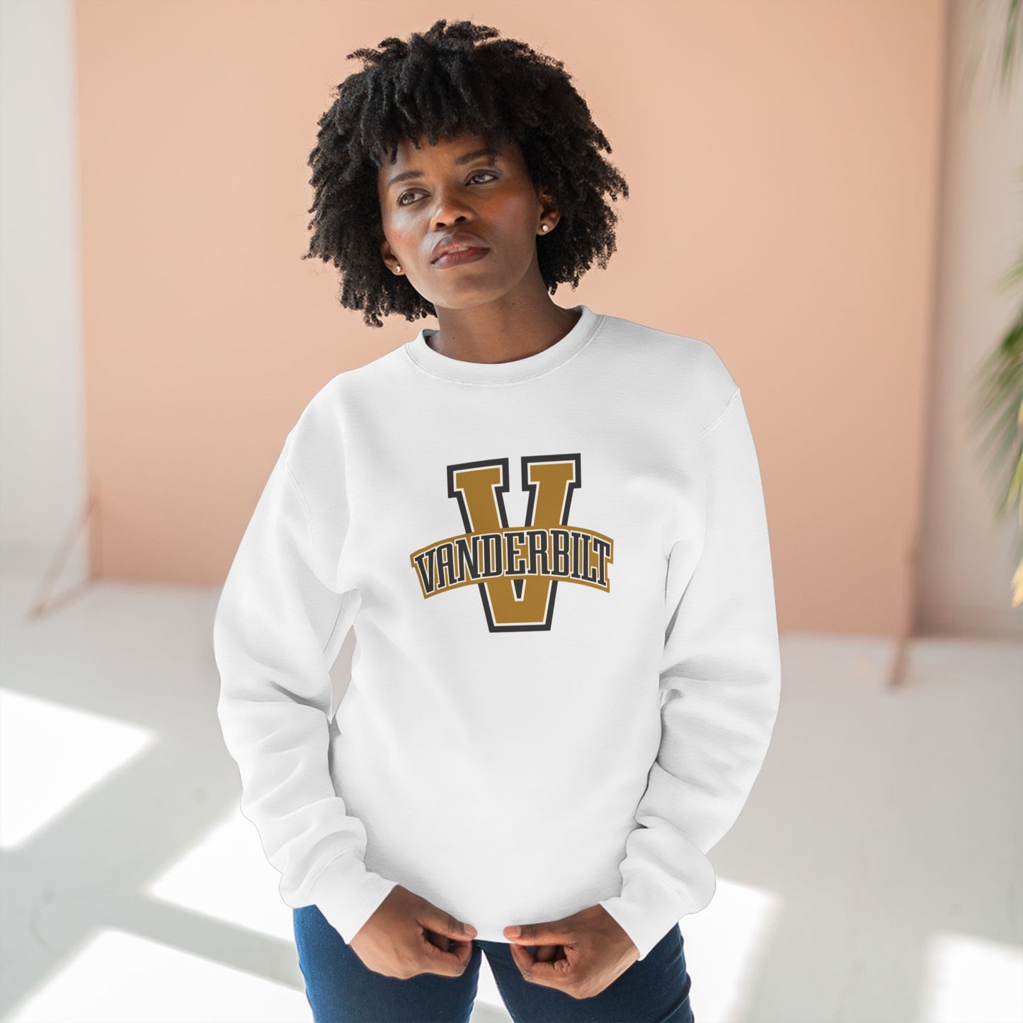'Vanderbilt V' Cotton Crewneck Sweatshirt