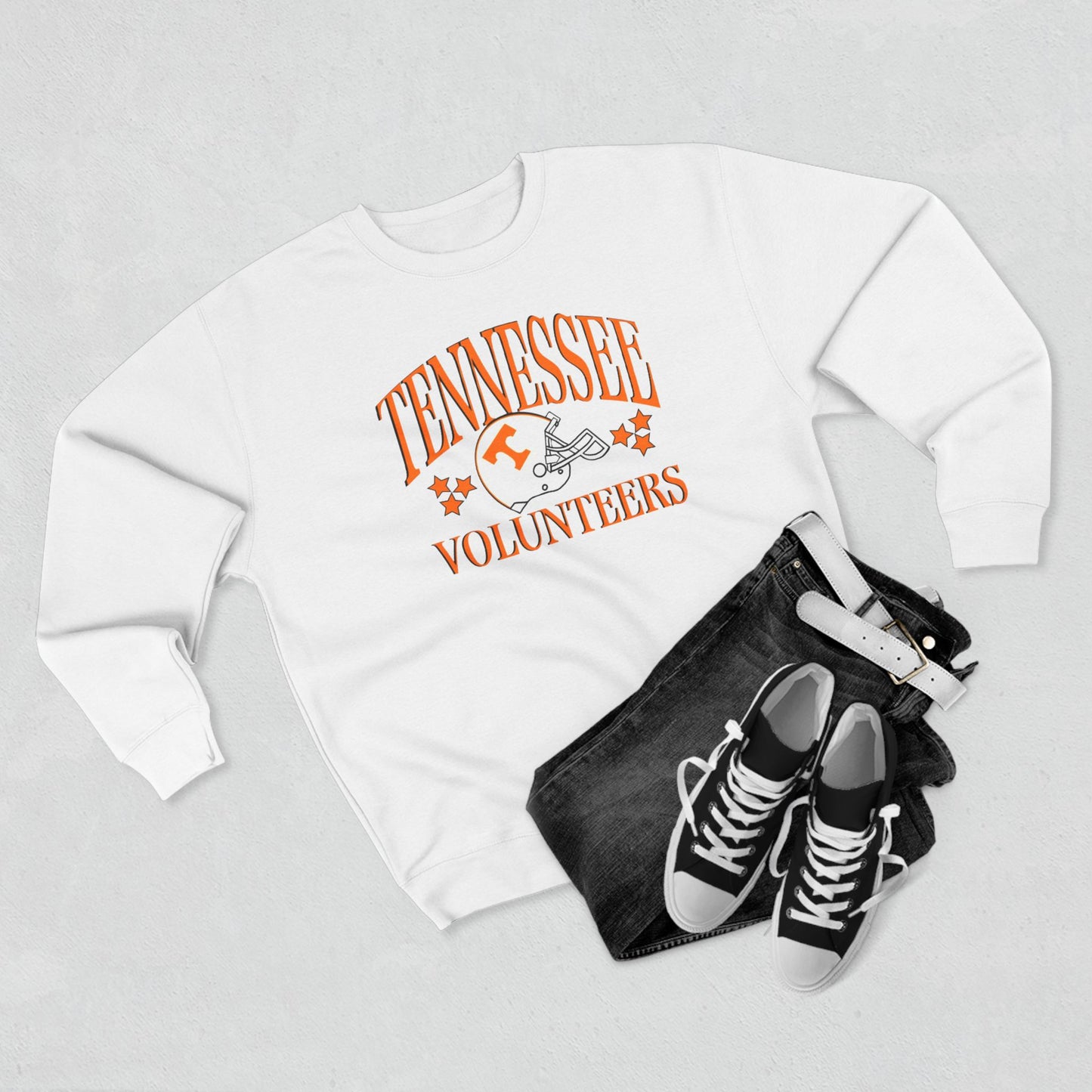 'Tennessee Vols Helmet & Stars' Cotton Crewneck Sweatshirt