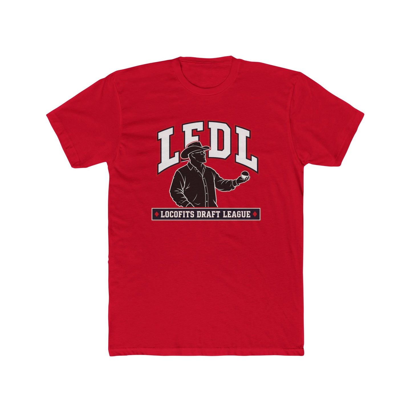 LocoFits Draft League DAL Portrait Silhouette Logo Cotton Crew Tee